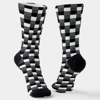 Monochrome Pattern of Gray, Grey, Black and White ソックス