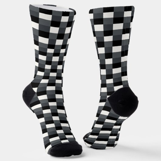 Monochrome Pattern of Gray, Grey, Black and White ソックス (傾斜あり)