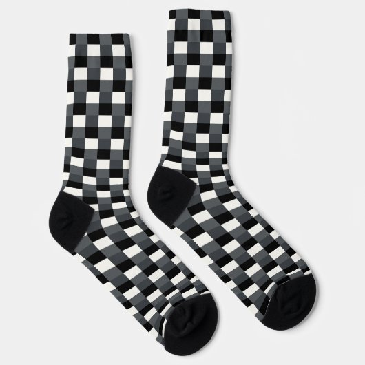 Monochrome Pattern of Gray, Grey, Black and White ソックス (右)
