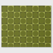 monochrome, retro, green, vintage, 70s ラッピングペーパー (フラット)