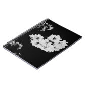 Monochrome Sakura Notebook - Elegant Black & White ノートブック (左側)
