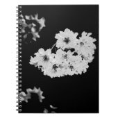 Monochrome Sakura Notebook - Elegant Black & White ノートブック (正面)