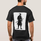 Monochrome Samurai Ink Art T-Shirt Tシャツ (裏面)