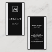 Monochrome simple 2-tone 名刺 (正面/裏面)