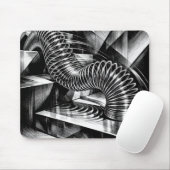 Monochrome Slinky Tumbling Down Chrome Steps マウスパッド (マウス)