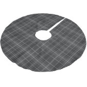 Monochrome Square Plaid Dark Gray Check ブラッシュドポリエステルツリースカート (アングル)