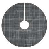 Monochrome Square Plaid Dark Gray Check ブラッシュドポリエステルツリースカート (正面)