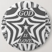 Monochrome Star "God Is Love" - Black & White 缶バッジ (正面)