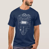 Monochrome steampunk VHS Video tape Tシャツ (正面)