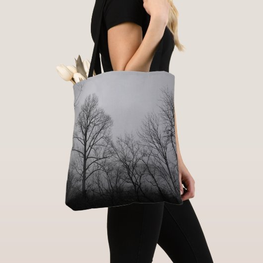 Monochrome_Tree_Tote トートバッグ (クローズアップ)