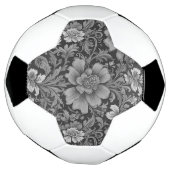 Monochrome Vintage Floral Pattern  サッカーボール (回転)