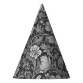 Monochrome Vintage Floral Pattern  パーティーハット (左)