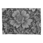 Monochrome Vintage Floral Pattern  枕カバー (正面)