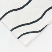 Monochrome Wave Pattern,  Modern Abstract Line Art フリースブランケット (角)