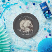 Monochrome Whimsical Autumn Pumpkin Thanksgiving ペーパープレート (パーティー)