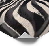 Monochrome Zebra Stripe Flow Abstract Pattern ポスター (角)