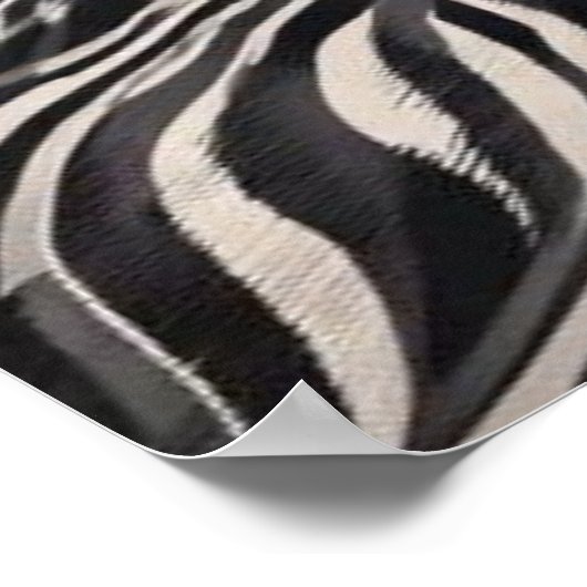 Monochrome Zebra Stripe Flow Abstract Pattern ポスター (角)