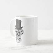 Monocleおよびシルクハットを持つかわいいDalmatian子犬 コーヒーマグカップ (正面左)