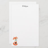 Monocleのヒップスターのアカギツネ 便箋 (正面/裏面)