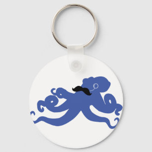 monocleを持つmustachedタコ キーホルダー