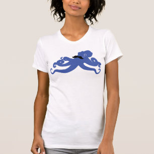 monocleを持つmustachedタコ tシャツ