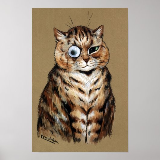 Monocled Cat, Louis Wain ポスター (正面)