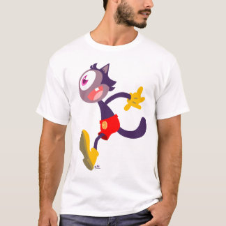 Monocular猫の漫画のTシャツ Tシャツ