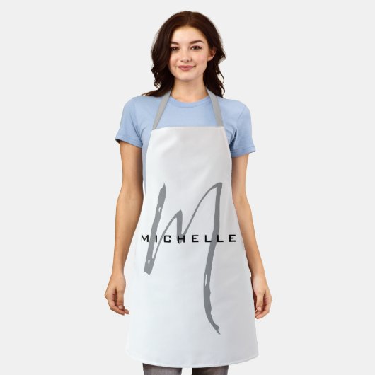 Monogramあなたの名前の特別なギフト愛するもの エプロン (着用した状態)