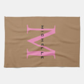 Monogramあなたの名前の特別なギフト愛するもの キッチンタオル (横)