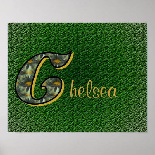 Monogramあなたの名前イニシャルCデイジーポスター ポスター (正面)