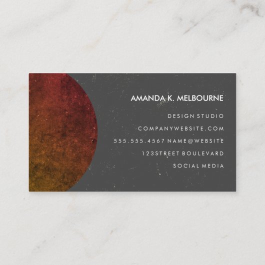 Monogramとテクスチャ付きカラーウェイ 名刺 (裏面)