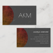 Monogramとテクスチャ付きカラーウェイ 名刺 (正面/裏面)