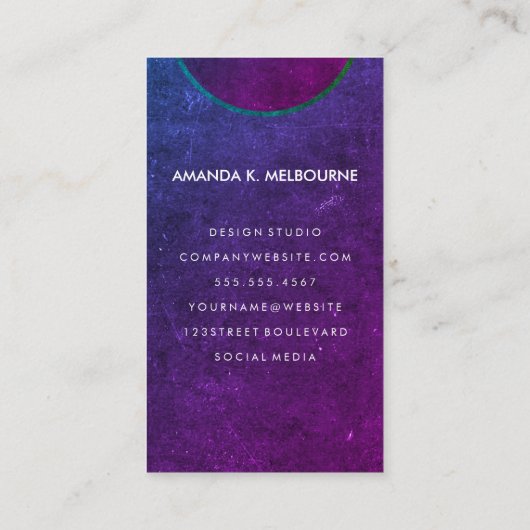 Monogramとテクスチャ付きカラーウェイ 名刺 (裏面)