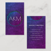 Monogramとテクスチャ付きカラーウェイ 名刺 (正面/裏面)