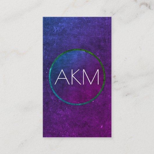 Monogramとテクスチャ付きカラーウェイ 名刺 (正面)