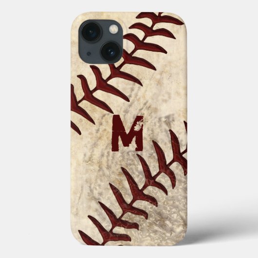 MONOGRAMまたはジャージー番号の野球用電話ケース Case-Mate iPhoneケース (裏面)