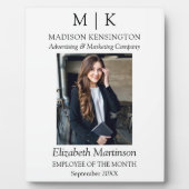 Monogramまたはロゴの追加Employee Business Award Desk フォトプラーク (正面)