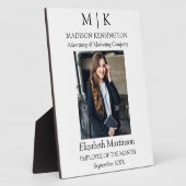 Monogramまたはロゴの追加Employee Business Award Desk フォトプラーク (側面)