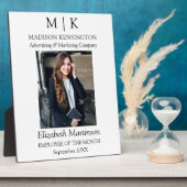 Monogramまたはロゴの追加Employee Business Award Desk フォトプラーク (側面)