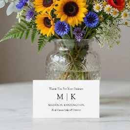 Monogramまたは追加ロゴのビジネス感謝のギフト ノートカード