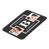 Monogramを使用した家族パーソナライズされた写真 マグネット (左側)