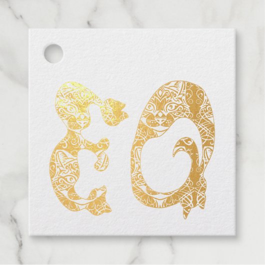 Monogramイニシャル(Cat English) フェイバータグ (正面)