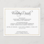 Monogramエレガントスクリプト金ゴールド結婚の詳細 エンクロージャーカード (正面)