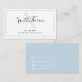 MONOGRAMスクエレガントリッモダンプミニマルロ淡い色のー 名刺 (正面/裏面)