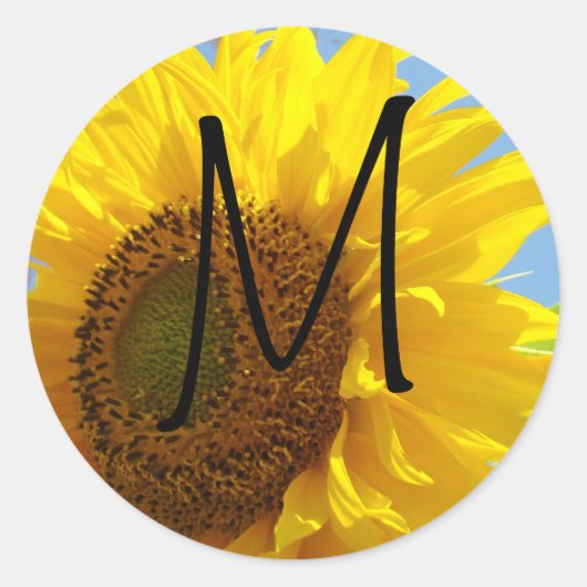 Monogramステッカー封筒用シール文字レタリング ラウンドシール (正面)