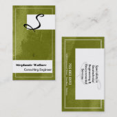Monogramテクスチャエンジニアリング名刺緑 名刺 (正面/裏面)