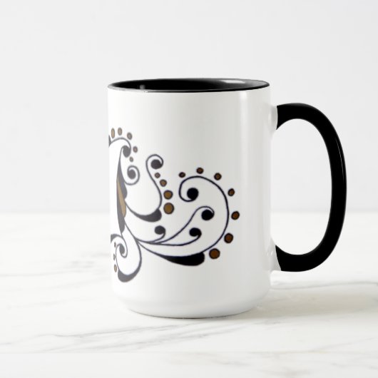 Monogramデザインでイニシャル/名前/などを追加します。 マグカップ (右)