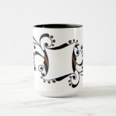 Monogramデザインでイニシャル/名前/などを追加します。 マグカップ (中央)