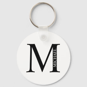 MonogramパーソナライズされたとName Keychain キーホルダー