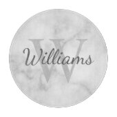 MonogramパーソナライズされたとName Marble Look カッティングボード (正面)